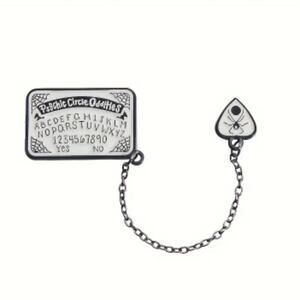 Ouija board and planchet enamel lapel pin brooch